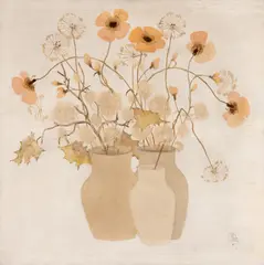 Constantin Piliuță, Vas cu păpădii și maci, 1985, ulei pe pânză