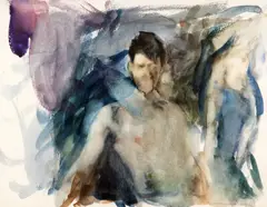 Corneliu Brudașcu, Intimitate, acuarelă pe hârtie