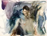 Corneliu Brudașcu, Intimitate, acuarelă pe hârtie