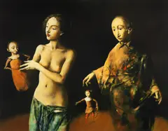 Georges Mazilu, Les marionnettistes, 2010, cromolitografie