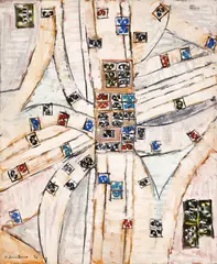 Natalia Dumitresco, Los Angeles Freeways, 1973, ulei pe pânză