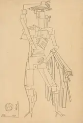 Jules Perahim, Omul viitorului, 1959, creion pe hârtie
