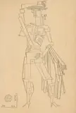 Jules Perahim, Omul viitorului, 1959, creion pe hârtie