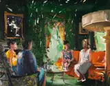 Sergiu Laslo, Private Garden, 2024, ulei pe pânză
