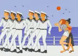 Ana Tn Bănică, Hei, marinare!, 2023, guașă și tuș pe hârtie