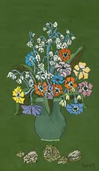 Vasile Celmare, Vas cu flori, 2011, tempera cu emulsie pe pânză