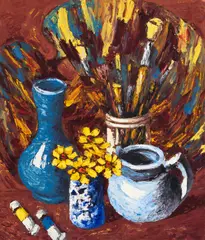 Mihai Sârbulescu, Natură statică de atelier, ulei pe pânză