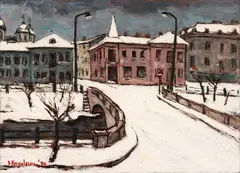 Spiru Vergulescu, Prima zăpadă, 1994, ulei pe pfl