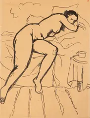 Nud by Nicolae Tonitza, anii '20, tuș pe hârtie, sold Jun 2026
