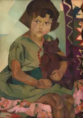 Doi prieteni by Nadia Bulighin, anii '20, ulei pe pânză, sold Jun 2026