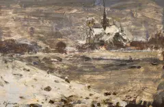 Eustațiu Stoenescu, Iarnă pe malurile Senei, 1957, ulei pe lemn