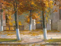 George Catargi, Lumină de toamnă, 1943, ulei pe carton