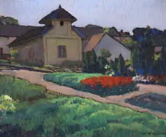 Peisaj provensal by Leon Biju, 1909-1910, ulei pe carton, sold Jun 2026