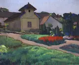 Leon Biju, Peisaj provensal, 1909-1910, ulei pe carton