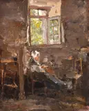 Nicolae Grigorescu, Bretonă, cca. 1880, ulei pe pânză