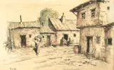 Nicolae Tonitza, Turci la Balcic, cca.1934, acuarelă și peniță pe hârtie