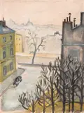Theodor Pallady, Vedere spre Place Dauphine, anii '20, ulei pe carton