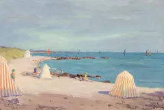 Kimon Loghi, Plajă la Beg Meil, 1929, ulei pe pânză