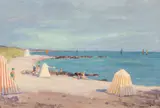 Kimon Loghi, Plajă la Beg Meil, 1929, ulei pe pânză