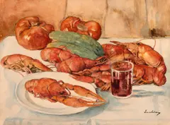 Ștefan Luchian, Raci, 1908-1909, acuarelă și creion pe hârtie lipită pe carton