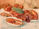 Ștefan Luchian, Raci, 1908-1909, acuarelă și creion pe hârtie lipită pe carton