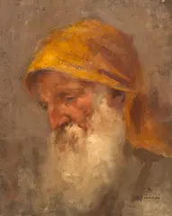 Înțeleptul by Alexandru Romano, cca. 1910, ulei pe pânză, sold Jun 2026