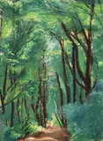 Iosif Iser, Plimbare prin Bois de Boulogne, 1934, guaşă vernisată şi ulei pe hârtie