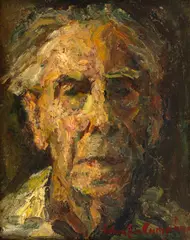 Rudolf Schweitzer–Cumpăna, Autoportret (Artistul la 85 de ani), 1971, ulei pe carton