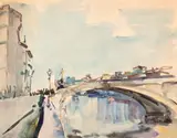 Max W. Arnold, Cheiul Dâmboviței, a doua jumătate a anilor '30, acuarelă pe hârtie