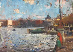 Francisc Gall, Pe malul Senei, anii '40, ulei pe carton