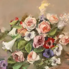 Corneliu Brudașcu, Trandafiri și anemone, anii '70, ulei pe pânză