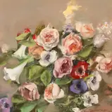 Corneliu Brudașcu, Trandafiri și anemone, anii '70, ulei pe pânză