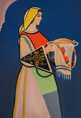 Bencho Obreshkov, Girl from Thrace, 1958, темпера върху картон каширан върху шперплат