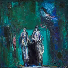 Encho Pironkov, Nymph, 1980's, маслени бои върху платно
