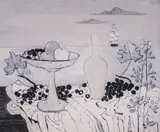 Vasilka Moneva, Seascape with still life, 2000's, маслени бои върху платно
