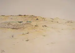 Nikola Tanev, Road back home (Sozopol), 1945, цветен молив върху хартия