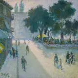 Ivan Kirkov, Summer day in the city, маслени бои върху платно