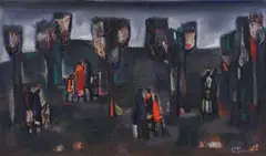 Encho Pironkov, A walk, маслени бои върху платно