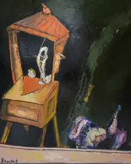 Emil Stoychev, The locker, 2024, маслени бои върху платно
