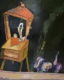 Emil Stoychev, The locker, 2024, маслени бои върху платно