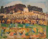 David Peretz, Landscape from Provence, 1957, oil on canvas