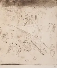 Jules Pascin, Maltese port, 1928, офорт