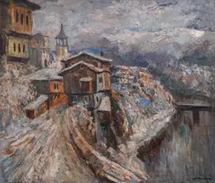 Stoyan Vasilev, Winter landscape, маслени бои върху платно