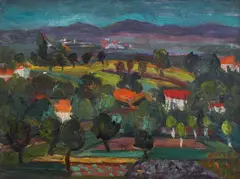 Elena Paneva, Rural landscape, маслени бои върху платно