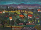 Elena Paneva, Rural landscape, маслени бои върху платно