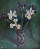 Nikolai Evrov, Irises, маслени бои върху платно