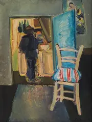 Yuri Bukov, In the studio, 1990's, маслени бои върху платно