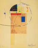 Stoyan Tsanev, Composition in yellow, литография