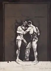 Stoyan Tsanev, Wrestling, 1986, литография