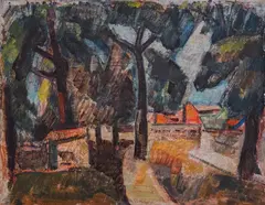 Genko Genkov, Summer landscape, маслени бои върху платно каширано на фазер